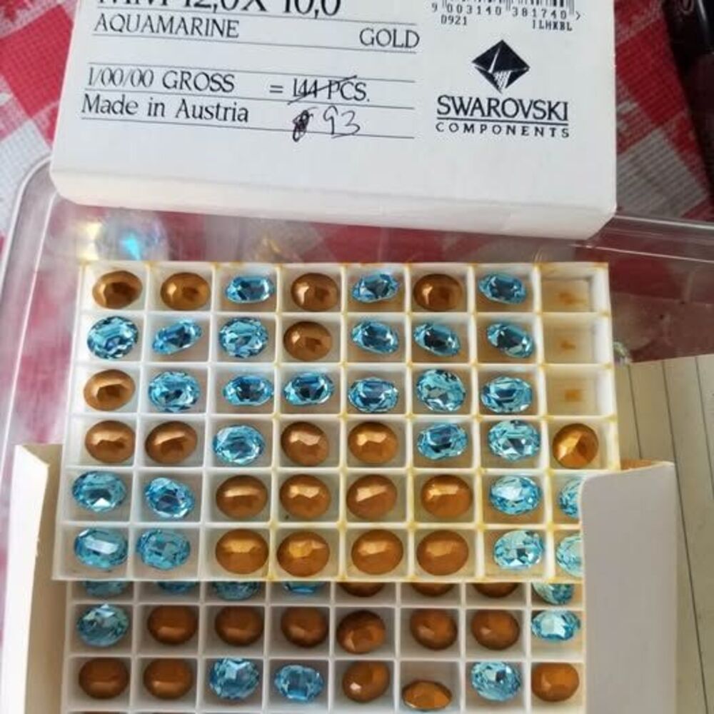 12x10 Aquamarine Ovals #4210 Swarovski  93pc